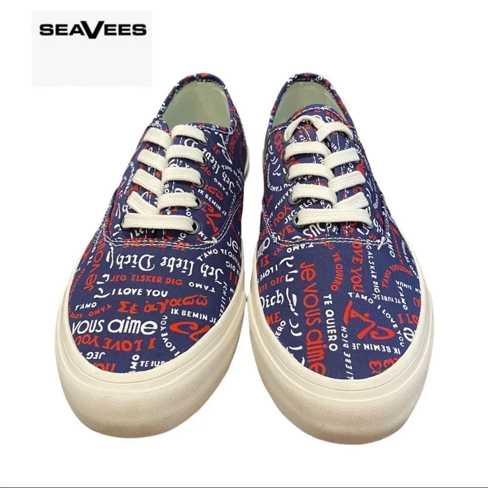 NEW SeaVees Trina Turk Legend Women's Te Amo Navy Poplin Twill Sneakers 7.5